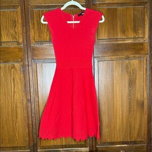 Ted Baker London Red Cap Sleeve Dress